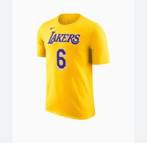 NWT Men's Los Angeles Lakers LeBron James Nike Gold Icon TShirt